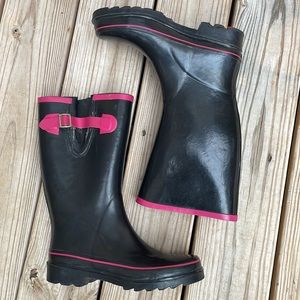 Nine West Black & Pink Rain Boots Size 7